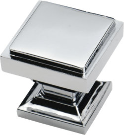 Southern Hills Polished Chrome Square Cabinet Knobs - Pack of 5 - Bathroom Vanity Knobs, Modern Dresser Knob, Kitchen Pulls, Chrome Cabinet Hardware, Cupboard Drawer Knobs SHKM002-CHR-5