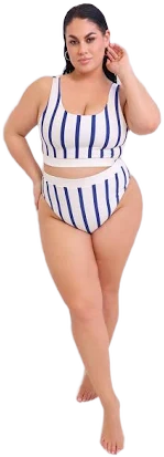 Alice High Waist Stripe Swim Bottom