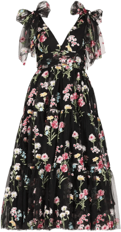 Jessakae Margaret Floral Puff Sleeve Midi Dress