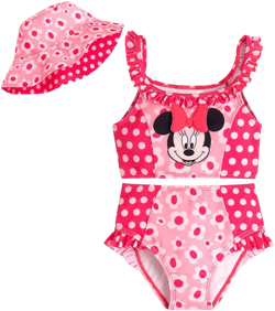 Disney Girls' Minnie Mouse Deluxe Swimsuit Set