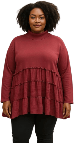 Jade by Jane High Low Ruffle Sweatshirt