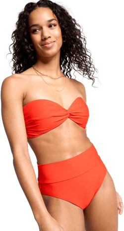 CALIA Women's Twisted Bandeau Swim Bikini Top
