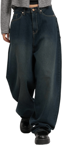 Washed Denim Baggy Jeans