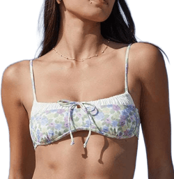 Pacsun Women's Floral Camelia Tie Front Bralette Bikini Top
