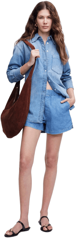 Madewell Women's Oversized Denim Button-Up Shirt
