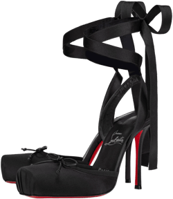 Christian Louboutin Cassia Lace Up 100 Crepe-satin Women Heels