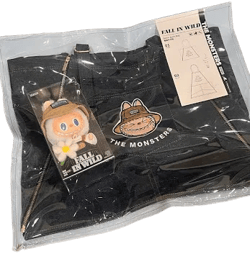 Labubu Fall In Wild Denim Apron Bag and plush pendant authentic