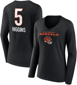 Cincinnati Bengals Tee Higgins Long Sleeve V-Neck T-Shirt