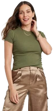 A New Day Women's Slim Fit Ribbed T-Shirt