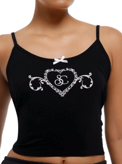 Sabrina Carpenter Heart Initials Crop Cami