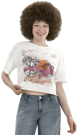 No Boundaries Women's Boxy Cropped Graphic Tee