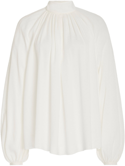 Gabriela Hearst Kiian Pleated Silk Top