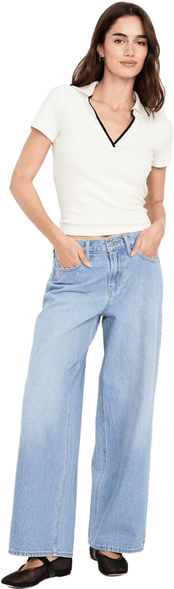 Old Navy Women's Mid-Rise Baggy Wide-Leg Jeans