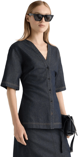 Emma Cinch-Waist Denim Shacket