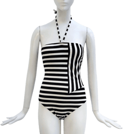 Christian Dior Vintage 1980s Striped Swimsuit