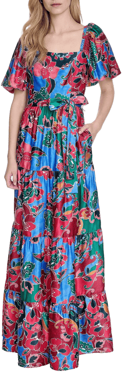 Eliza J Women's Floral Tiered Maxi Dress