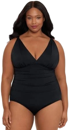 Time and Tru Women's Slimming Silhouette One-Piece Swimsuit
