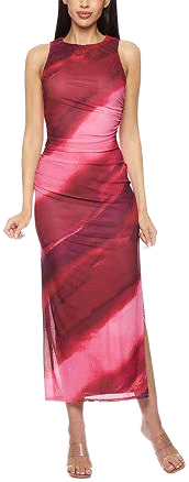 Premier Amour Women's Sleeveless Midi Sheath Dress with Side Slit