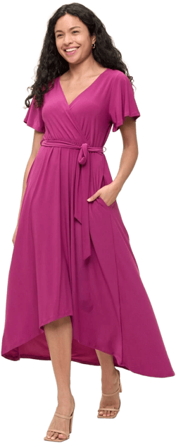 West K Women's Hi-low Wrap Dress
