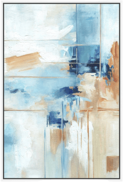 Art Remedy House of Lines I Blue Abstract Wall Art