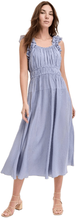 Robbie Bee Women's Ruffled A-Line Midi Dress