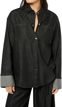 WeWoreWhat Women's Denim Cuff Shirt