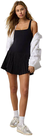 Aerie Offline You Serve Pleated Dress