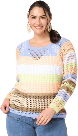 Colorblock Open Stitch Sweater