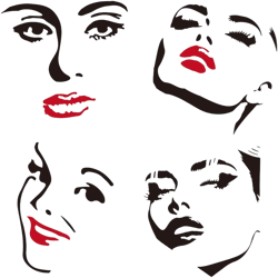 FINGERINSPIRE Female Expression Stencil 11.8x11.8" Girl Facial Profile Painting Stencils Woman Face Drawing Large Stencils Reusable Face Close-up Templates for Fabric Tiles Floor Furniture Wood