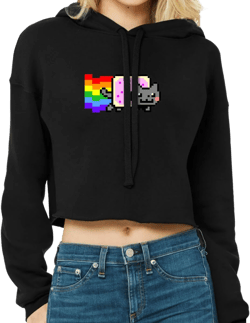 Artistshot Nyan Cat Cropped Hoodie