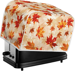 2 Slice Toaster Cover - Dustproof, Washable Bread Maker Cover - Fits Most Size Ovens, Includes Maple Leaf Decor Two Slice Fall Maple Leaf