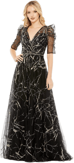 Mac Duggal Women's Faux Wrap Gown