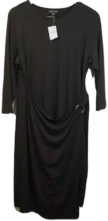 J. Jill Faux Wrap Black Knit Dress