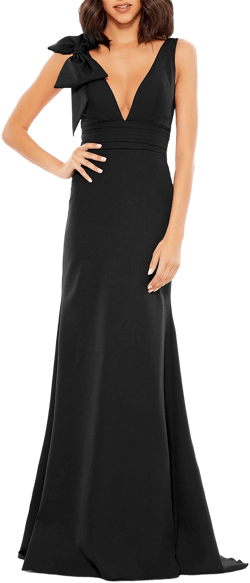 Ieena for Mac Duggal Women's Sleeveless V-Neck Bow Mermaid