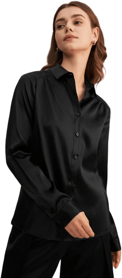 LILYSILK Long Sleeves Collared Silk Blouse Women
