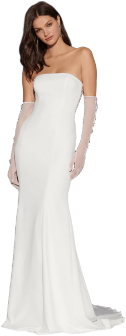 INA Sheer Strapless Back Wedding Dress