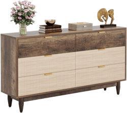 BYBLIGHT Sealey 6 Drawer 55 in Wide Dresser