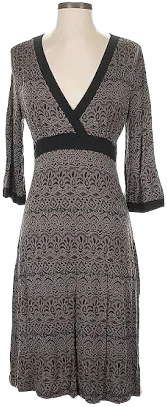 Athleta Women's Wrap V-Neck 3/4 Sleeve Midi Dress