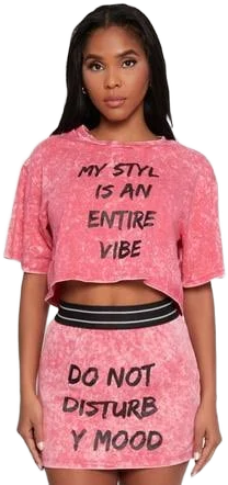 Rainbow Womens Trendy Mineral Wash Entire Vibe Graphic Oversized Tee