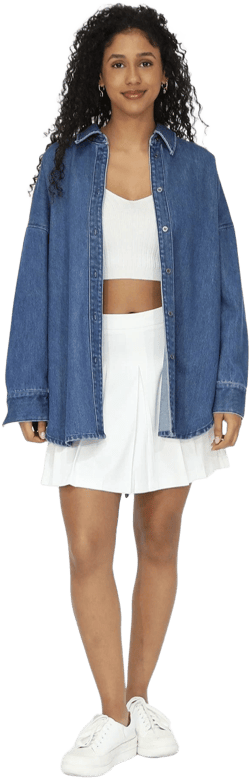 Belle & Bloom Women's Into Him Oversized Denim Shirt