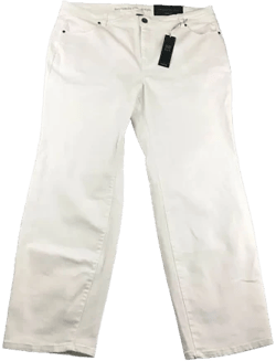 Avenue Jeans Womens 18 Average White Denim Straight Leg Lightweight