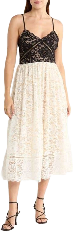 Nordstrom Women's Crochet Stretch Lace Midi Dress