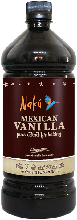 Naku Mexican Vanilla Extract - Pure and Traditional with a Piece of Vanilla Bean Inside, Perfect for Baking, Desserts (33.2) 33.2 oz 1.0