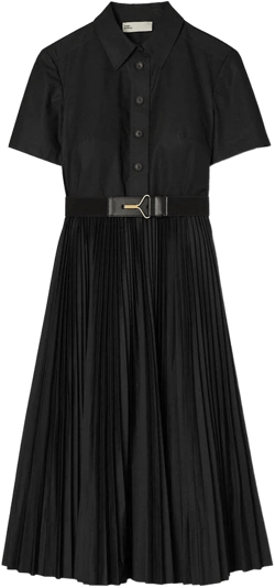 Tory Burch Women's Poplin Pleated Shirtdress