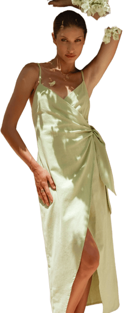 Seville Linen Wrap Dress