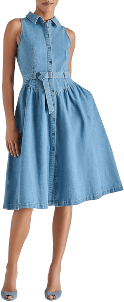 Steve Madden Women's Mary Sleeveless Denim Shirtdress