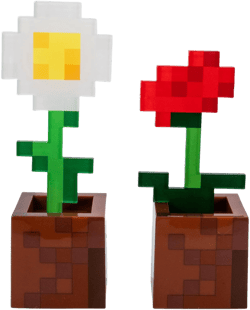 Minecraft Daisy and Poppy Flower Pot Mood Lights (Set of 2)