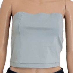 Forever 21 Blue Sky Color Ponte Curved-hem Tube Top