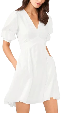 1.State Women's Bubble Sleeve V Neck Dress