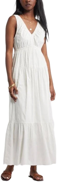 Treasure & Bond Shirred Cotton Blend Jacquard Sundress